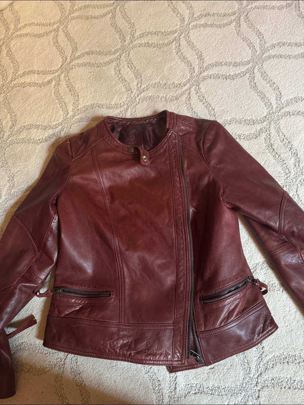 Lamb skin leather moto jacket sz M